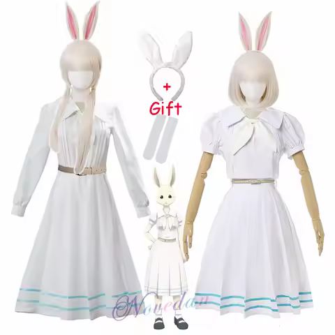 New Anime Cosplay Beastars Haru Costume Lolita Dress Wig Ears Women Japanese School Uniform White Ra