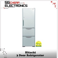 Hitachi R-SG38KPS-GS 3 Door Refrigerator (375L)