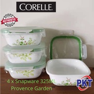 CORELLE SNAPWARE 4PC 325ml (  EUROPEAN HERBS / Provence Garden ) Airtight Storage Box
