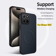 X6C Carbon Fiber Texture PU Leather Hard Case for Huawei Honor X6C X6 C Magnetic Matte Shockproof So