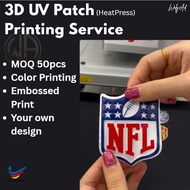 3D UV Patch (HeatPress) for Cloth & Fabric | Silicone Custom Printing Service