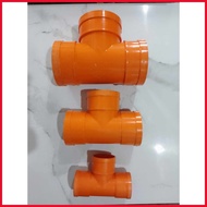 ♟ ℗ ◎ BIOPIPE PVC SANITARY EQUAL TEE AND TEE REDUCER ORANGE | SIZES 2" 3" 4"