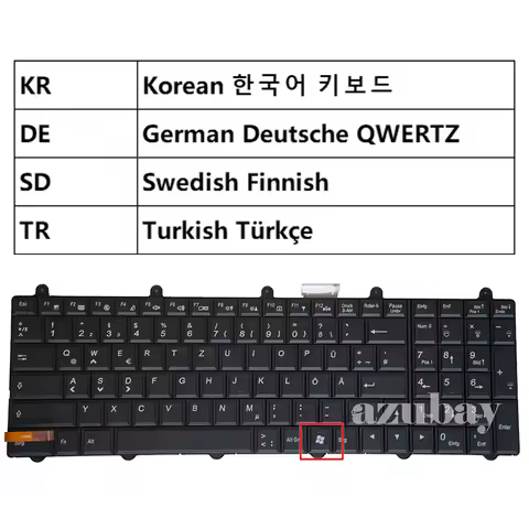 Keyboard For Clevo NP9380 NP9390 NP9570 NP9580 P150EM P150SM P150SM-A P157SM Swedish Finnish German 