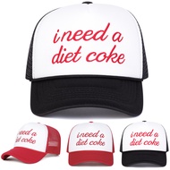 Unisex I Need a Diet Coke Embroidered Mesh Baseball Cap Adjustable Summer Sun Hat for Travel