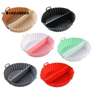 ELO Air Fryer Basket Mat, Non Stick Round Silicone Baking Tray Mold, Reusable Silicone Divided with 