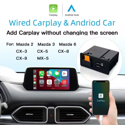 CarPlay Android Auto USB Adapter Hub for Retrofit Mazda 6 Mazda 3 Mazda 2 CX30 CX5 CX8 CX9 MX5 miata