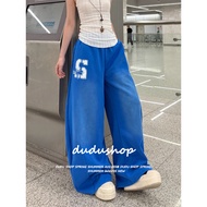 [Hip-hop print contrasting street dance wide-leg pants]Women's Hip-hop pants Fashionable Casual