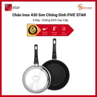 FIVE STAR 430 Stainless Steel Pan with 3-Bottom Non-Stick Paint