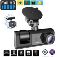 【Ready Stock】WiFi Dash Cam 1920x1080P FHD Front Inside and Rear Dash Cam Three Cam Car DVR Night Vision Loop Recording