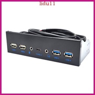 LID USB3 0 Front Panel for PC USB 3 1 TypeC + 2x USB3 0 + 2x USB2 0 Hub + 3 5mm
