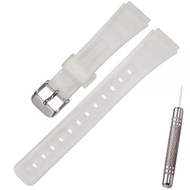Replacement Strap (Translucent Silver Buckle) Compatible for Casio F-91W F-94 F-105 F-106W A158 A168