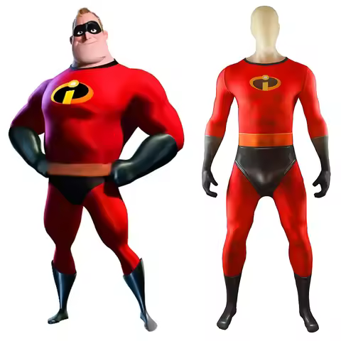 Red Mr Incredible Cosplay Bob Parr Costume Spandex 3D Prined Cosplay Halloween Costume Bodysuit Supe
