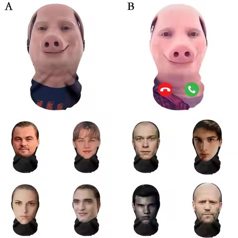 John Pork Smiling Interesting 3D Printed Seamless Mask Head Cover Party Cosplay Props UV Protection 