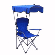 CAMPOUT️Outdoor fishing chair new outdoor portable folding chair 600D oxford fabric folding beach chair lounge chair with canopy with umbrella，54*54*90