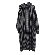 XITAO Cardigan Hooded Striped Knitting Long Sweaters Cardigan