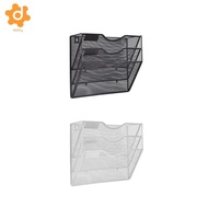 [utruiut0k] Wall Mounted Mesh File Holder, Wall Mounted Bookshelf Rack, Multipurpose Use Files Docum