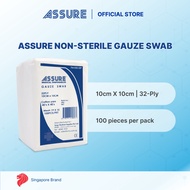 ASSURE Gauze Swab Non-Sterile (10cm x 10cm x 32-Ply) 100'S/Pkt