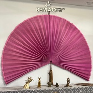 Quạt mành tre BEMIAO trang trí tường màu hồng tím quạt decor trang trí nhà cửa phòng ngủ phòng khách