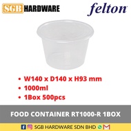 Felton Disposable Microwave Round Food Container RT-1000R (1000mL x 250pcs)*