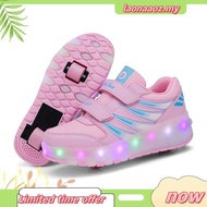 New【original】Ship Now  Kids heelys LED illuminated dual wheel high heels sneakers for children's rol