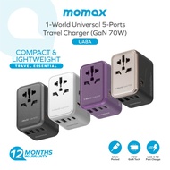 Momax UA8A 1-World 70W GaN 5 Ports + AC Travel Adaptor