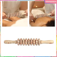 [WishshopeelqMY] Handheld Massage Roller Manual Massage Tool Wood Relaxation Gifts Portable 9 Wheels
