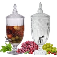 EMBOSSED CRYSTAL CLEAR GLASS BEVERAGE DISPENSER -