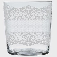 《EXCELSA》寬口玻璃杯(白蕾絲370ml) | 水杯 茶杯 咖啡杯