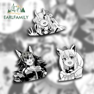 ♨EARLFAMILY 13cm for Hololive Vtuber JP Peek Grey Shirakami Fubuki Car Stickers Personality Sim6!m-