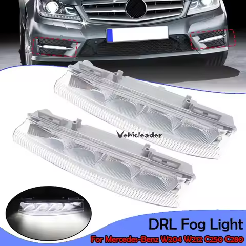 Car Front Left & Right LED DRL Daytime Running Lamp Fog Light Signal Bulb 12V For Mercedes-Benz W204