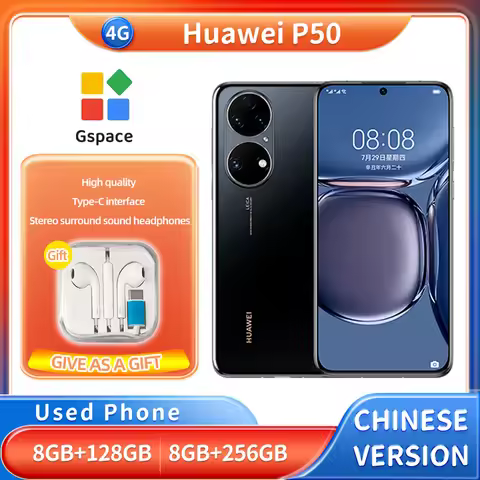 Huawei P50 4G 128GB 256GB ROM Smartphone Android Screen 6.5 inches 2700x1224px 4100mAh Used Phone