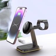 3 in 1 Wireless Charger Stand Dock For Phone 16 15 14 13 12 Induction Foldable Fast Charging Station
