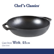 Chef's Classics Cast Iron Wok 25cm Cast Iron Pan