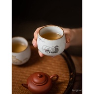 Ru Kiln Open Slice Cat Master Cup Tea Cup Ru Porcelain Ice Crack Tea Bowl Kung Fu Tea Set Single Cup