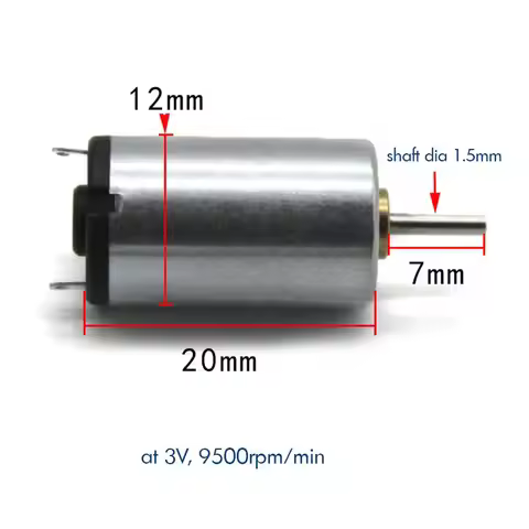 1220 High Speed Motor DC 3V 9500rpm Mute Micro Motor For DIY Small Fans, Small Wind Turbines Product