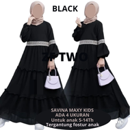 Gamis anak Savina maxy kids Ceruty Babydoll pull puring untuk usia anak 5 - 16th