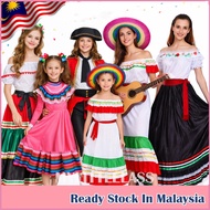 Mexico Mexican Scotland Costume Traditional Performance Clothes Adult Women Kids