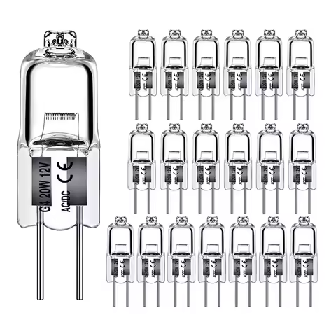 ABZV-40PCS G4 12V 20W Halogen Lamp G4 12V Bulb Inserted Beads Crystal Lamp Halogen Bulb 20W 12V Halo