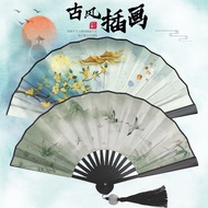 Chinese Handsome Student Folding Fan Ancient Fan Summer Fan Juan Fan with Tassel Fan Pendant#shi8.1