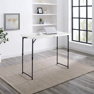 Mainstays โต๊ะพับปรับความสูงได้4ฟุต,หินแกรนิตสีขาวโต๊ะกลางแจ้งโต๊ะตั้งแคมป์โต๊ะโต๊ะอุปกรณ์ตั้งแคมป์แบบพกพา