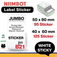 Paper (B21) - White Sticky - Niimbot B21 Thermal Label Sticker - Refill