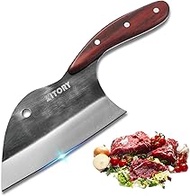 Kitory Serbian Chefs Knife, Effort Saving Meat Cleaver 7" - Forged Chinese Chef`s Kitchen Knife - Ha
