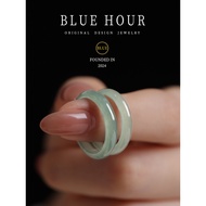 Blue hour Jade Tail Ring Natural Ladies Jade Ring Jade Jade Ring Female Plain Ring Light Luxury Ring