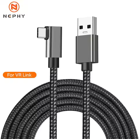 90 Degree 5M Long VR Link USB 3 Type A/C To C Cable For Oculus Quest 2 3 Pico 4 PS4 iPhone 15 16 Pro