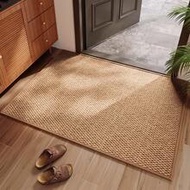 1pc, Non-Slip Brown Pineapple Ring Rectangular Decorative Carpet, Faux Sisal Woven, 3D Textured And 