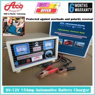 ACO 6V-12V 15Amp Automotive Battery Charger 6-12V/15A/BC - 6 Months Local Warranty -