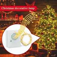 ♡ Christmas String Lights Sound Sensor Music Speaker Christmas Song Decorative Light Voice Activated Props Xmas Tree Party New Year Fairy Light Decorations 9.8ft