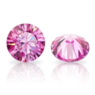 0.5ct-2ct 5.0mm-8.0mm round pink GRA Moissanite Lab Stone Positive in Diamond Tester Loose stone