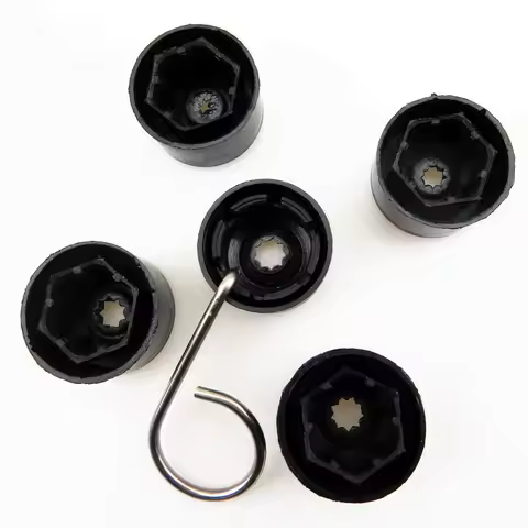 1K0 601 173 9B9 Car Wheel Screw Dust Anti Theft Cover Caps Pull Hook Kit for VW Jetta 5 Passat Golf 