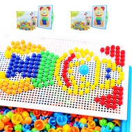 300/600pcs Children Intellectual Toys Educational Mushroom Nail Kit Toys For Kids Gifts DIY Mosaic P